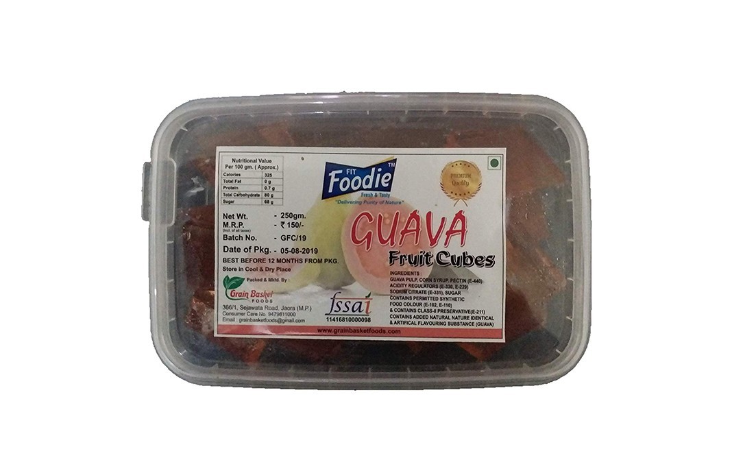 Fit Foodie Guava Fruit Cubes    Pack  250 grams